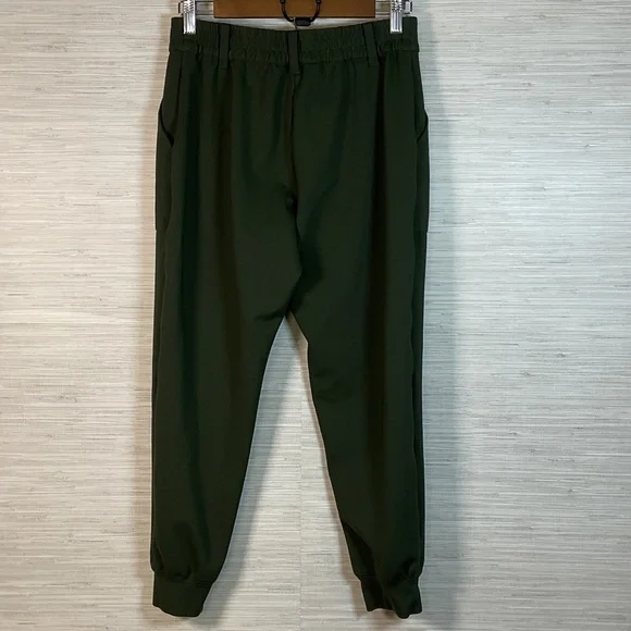 Derek Lam 10 Crosby Knit Front Seam Forest Green Jogger Pants Small - Picture 10 of 11